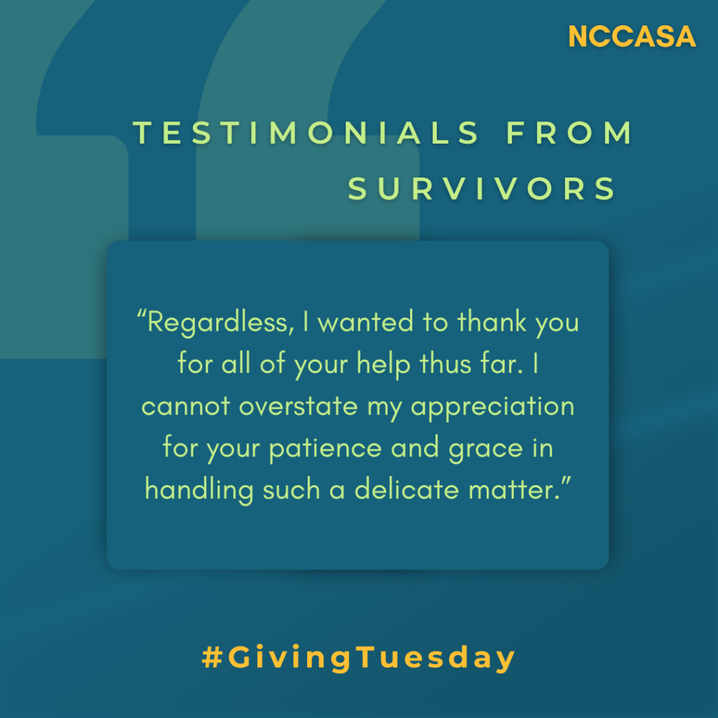 Giving Tuesday 2024 NC Coalition Against Sexual Assault